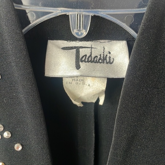 Tadashi jacket size Medium luxury black gold studded blazer dress - Picture 3 of 11